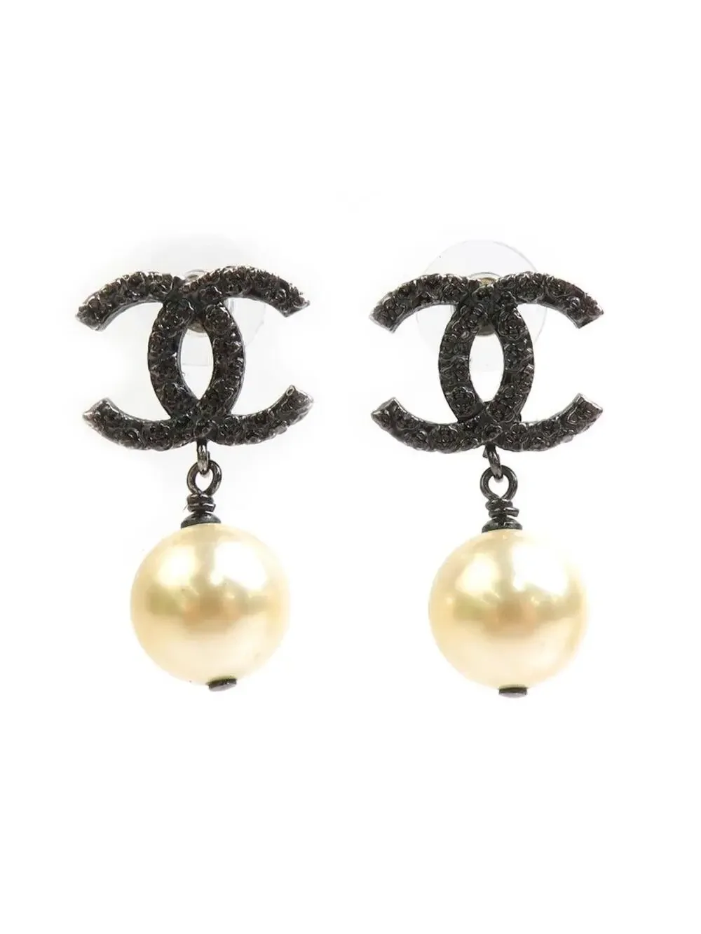Auth Chanel Cc Logo Pierce Earrings #303134C32B